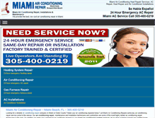 Tablet Screenshot of miamiairconditioningheatrepair.com